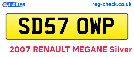 SD57OWP are the vehicle registration plates.