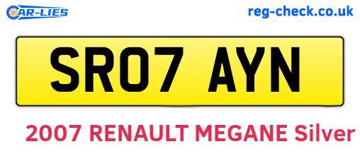 SR07AYN are the vehicle registration plates.