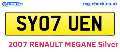 SY07UEN are the vehicle registration plates.