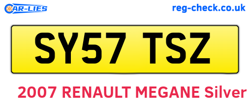 SY57TSZ are the vehicle registration plates.