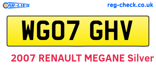 WG07GHV are the vehicle registration plates.