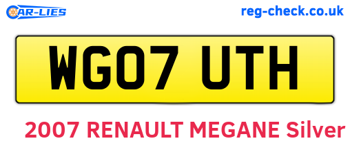 WG07UTH are the vehicle registration plates.