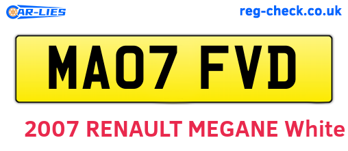 MA07FVD are the vehicle registration plates.
