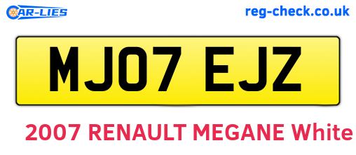MJ07EJZ are the vehicle registration plates.