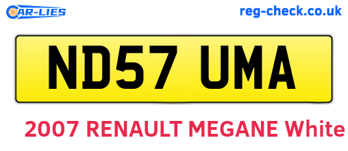 ND57UMA are the vehicle registration plates.