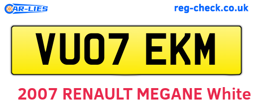 VU07EKM are the vehicle registration plates.