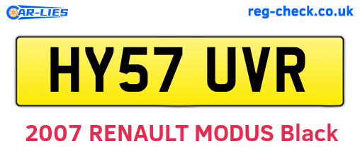 HY57UVR are the vehicle registration plates.