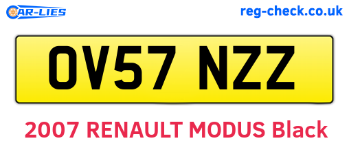 OV57NZZ are the vehicle registration plates.