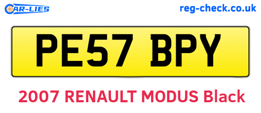 PE57BPY are the vehicle registration plates.