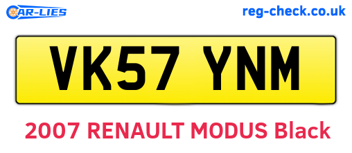 VK57YNM are the vehicle registration plates.