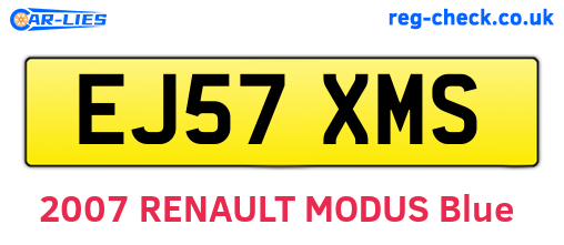EJ57XMS are the vehicle registration plates.