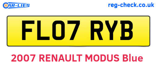 FL07RYB are the vehicle registration plates.