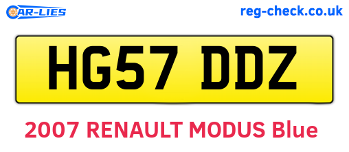 HG57DDZ are the vehicle registration plates.