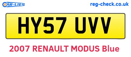 HY57UVV are the vehicle registration plates.