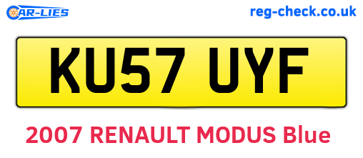 KU57UYF are the vehicle registration plates.