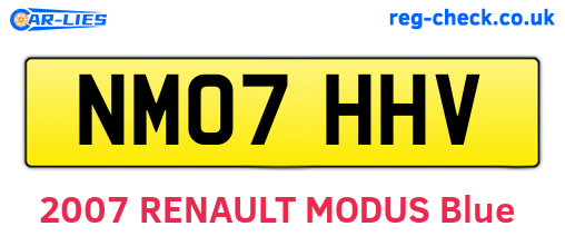 NM07HHV are the vehicle registration plates.