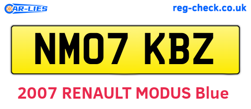 NM07KBZ are the vehicle registration plates.