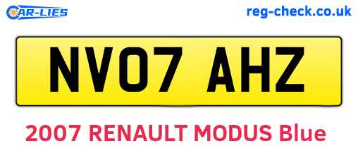 NV07AHZ are the vehicle registration plates.