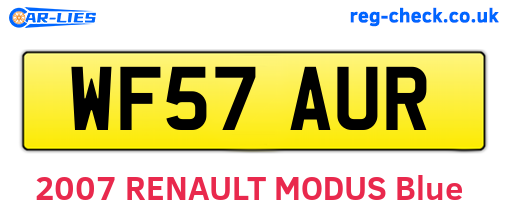 WF57AUR are the vehicle registration plates.