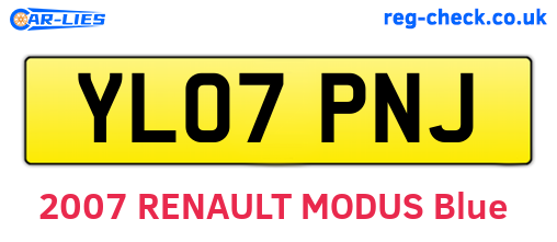 YL07PNJ are the vehicle registration plates.