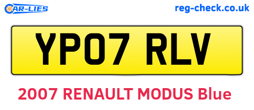 YP07RLV are the vehicle registration plates.