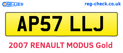 AP57LLJ are the vehicle registration plates.