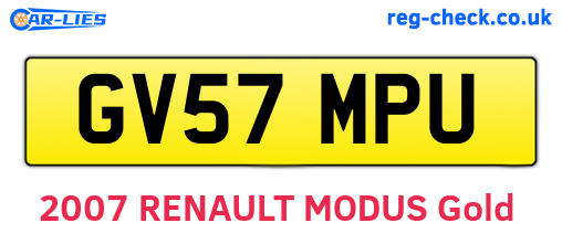 GV57MPU are the vehicle registration plates.