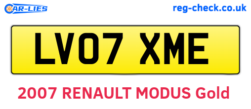 LV07XME are the vehicle registration plates.