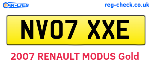NV07XXE are the vehicle registration plates.