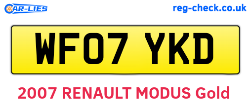WF07YKD are the vehicle registration plates.