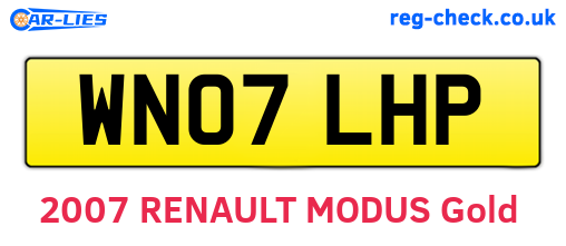 WN07LHP are the vehicle registration plates.