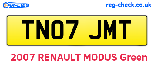 TN07JMT are the vehicle registration plates.