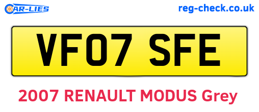 VF07SFE are the vehicle registration plates.