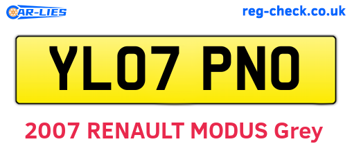 YL07PNO are the vehicle registration plates.