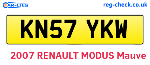 KN57YKW are the vehicle registration plates.