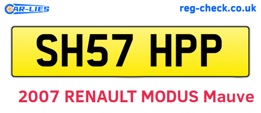 SH57HPP are the vehicle registration plates.