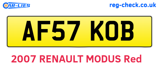 AF57KOB are the vehicle registration plates.