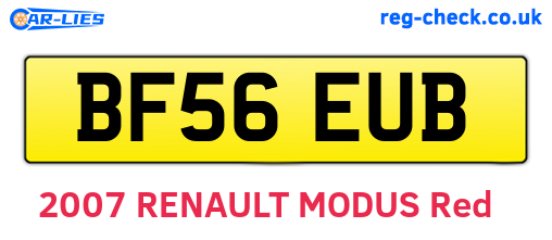 BF56EUB are the vehicle registration plates.
