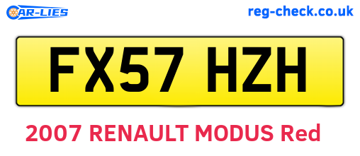 FX57HZH are the vehicle registration plates.