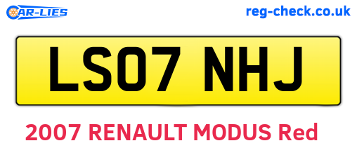 LS07NHJ are the vehicle registration plates.
