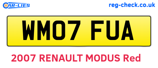 WM07FUA are the vehicle registration plates.