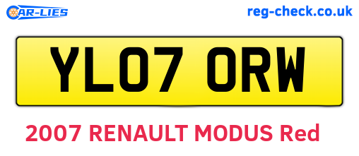YL07ORW are the vehicle registration plates.