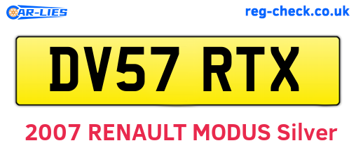 DV57RTX are the vehicle registration plates.