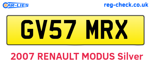 GV57MRX are the vehicle registration plates.