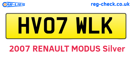 HV07WLK are the vehicle registration plates.