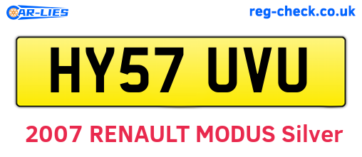 HY57UVU are the vehicle registration plates.