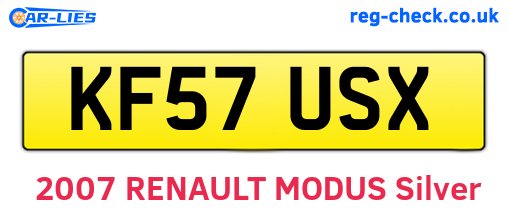 KF57USX are the vehicle registration plates.