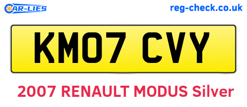 KM07CVY are the vehicle registration plates.