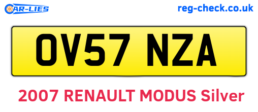 OV57NZA are the vehicle registration plates.