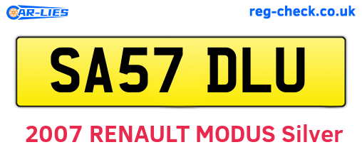 SA57DLU are the vehicle registration plates.